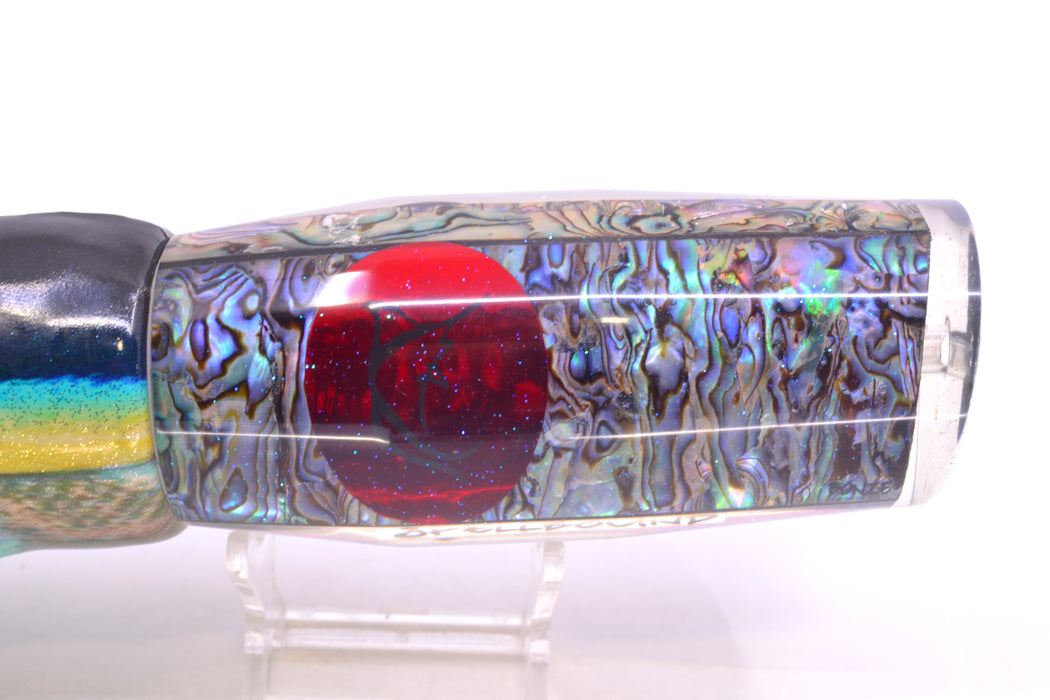 Bonze Lures Paua Shell Red Eyes Spellbound 14" 12oz Fire Tailz Vinyl Yellowfin Tuna