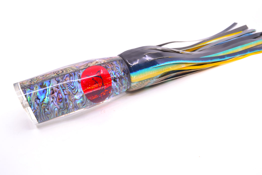 Bonze Lures Paua Shell Red Eyes Spellbound 14" 12oz Fire Tailz Vinyl Yellowfin Tuna