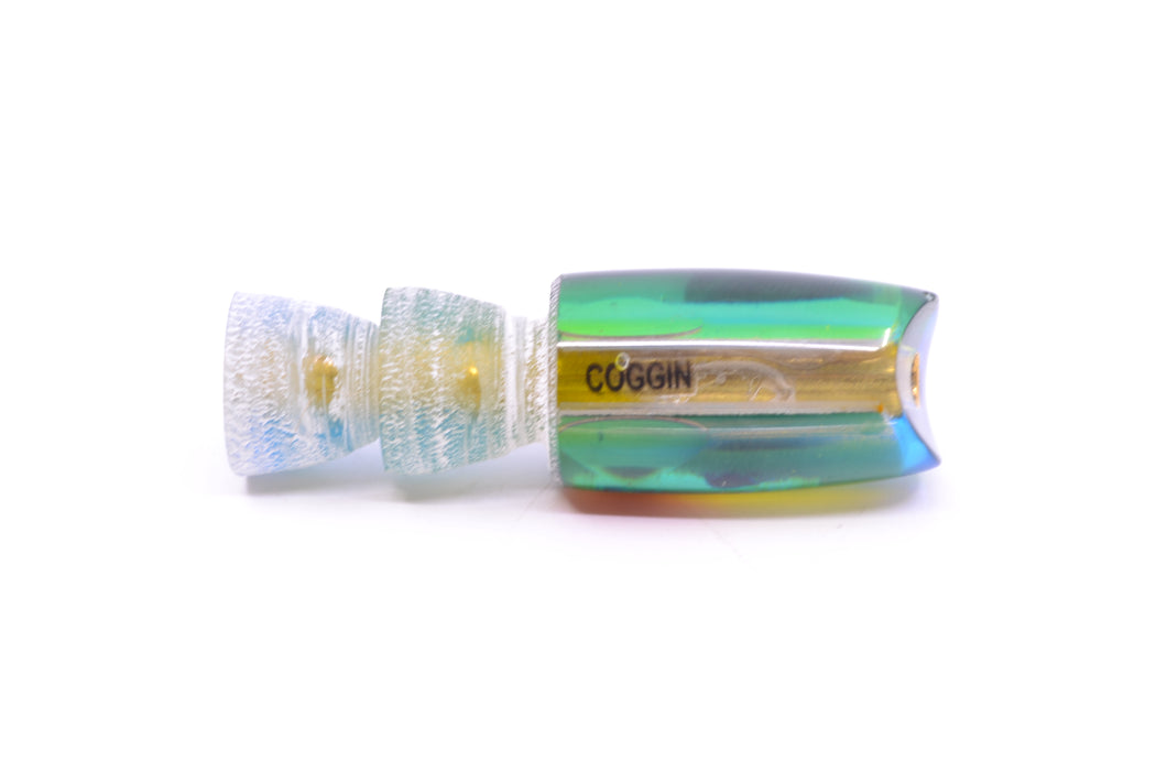 Coggin Lures White MOP Blue-Yellow Back Tado Lo'ihi Peanut Scoop 4.5" 0.3oz GZE