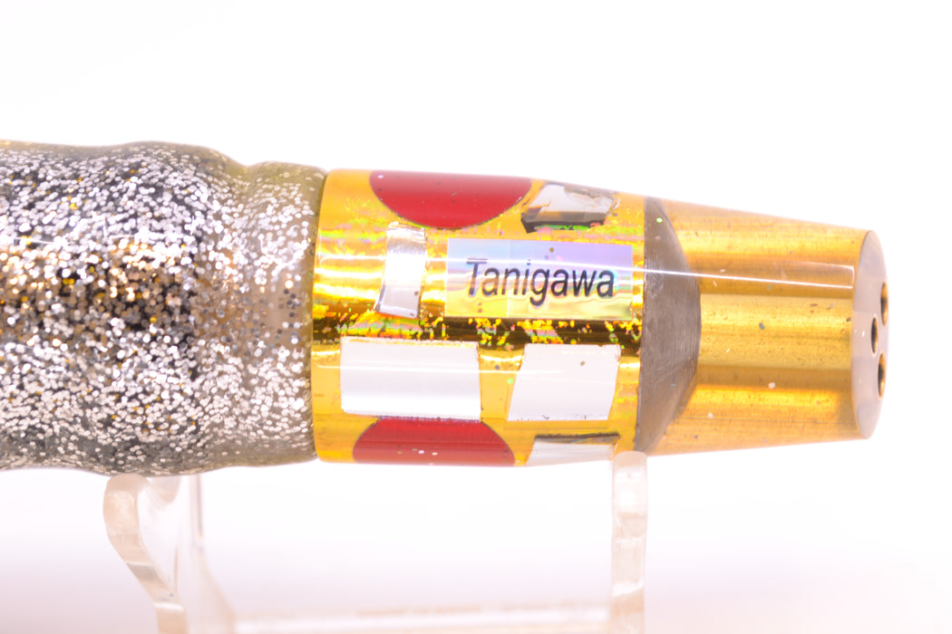 Tanigawa Lures Gold Aurora Cracked Glass 2-Hole Slant 7" 9.6oz Skirted Yellow Aurora GZE