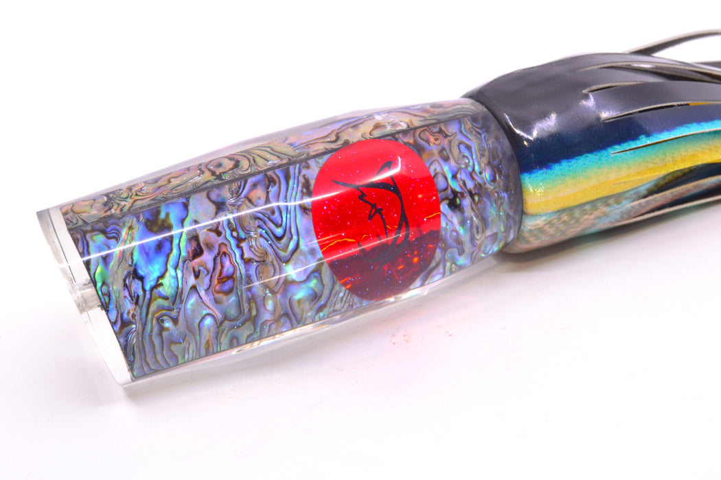 Bonze Lures Paua Shell Red Eyes Spellbound 14" 12oz Fire Tailz Vinyl Yellowfin Tuna
