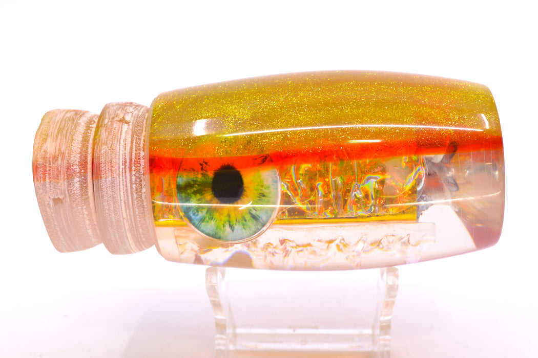 Coggin Lures Yellow Dichro Yellow-Orange Back Lead 4-Hole Maui Plunger Invert 14" 12.4oz