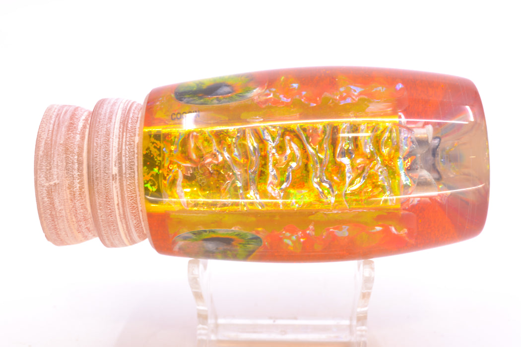 Coggin Lures Yellow Dichro Yellow-Orange Back Lead 4-Hole Maui Plunger Invert 14" 12.4oz