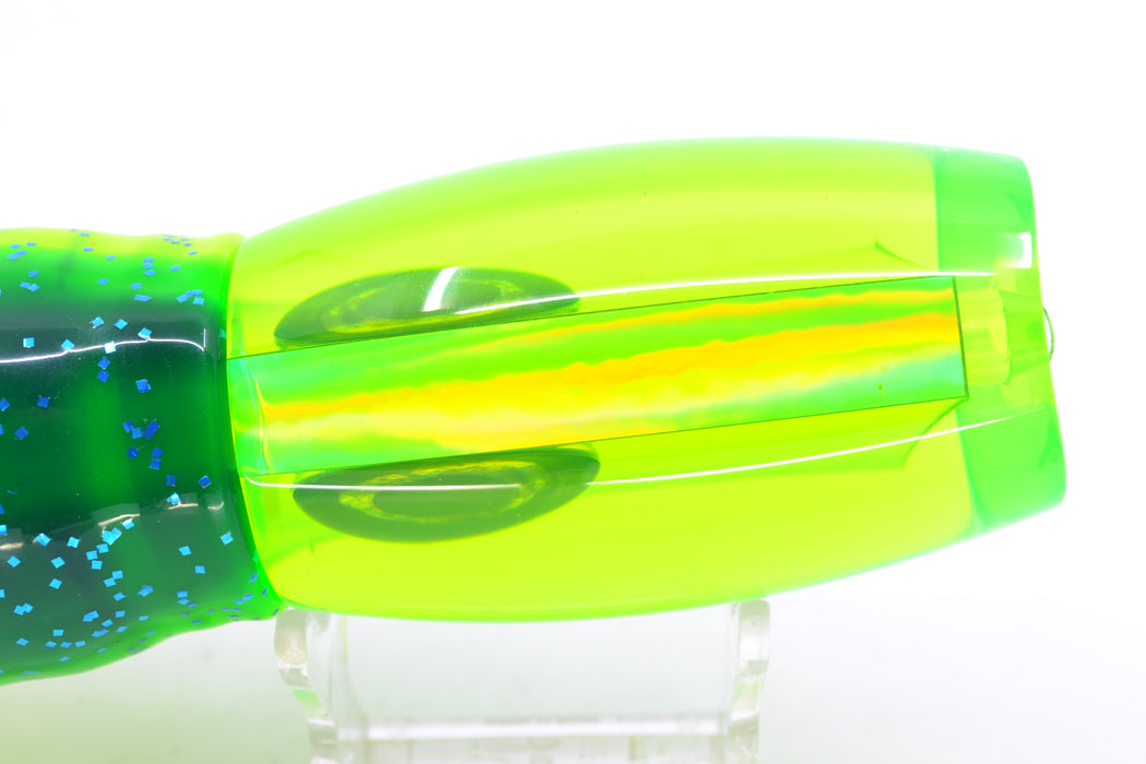 Moyes Lures Chartreuse Rainbow Large Argus 14" 10oz Skirted Mahi