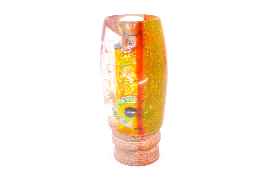 Coggin Lures Yellow Dichro Yellow-Orange Back Lead 4-Hole Maui Plunger Invert 14" 12.4oz