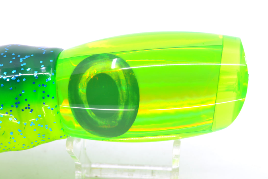 Moyes Lures Chartreuse Rainbow Large Argus 14" 10oz Skirted Mahi