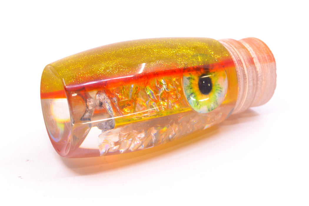 Coggin Lures Yellow Dichro Yellow-Orange Back Lead 4-Hole Maui Plunger Invert 14" 12.4oz