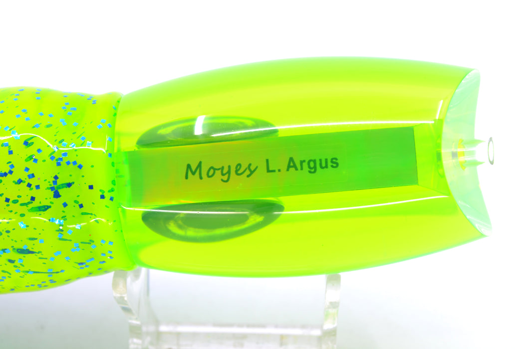 Moyes Lures Chartreuse Rainbow Large Argus 14" 10oz Skirted Mahi