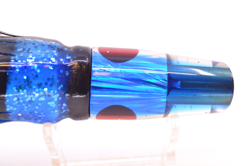 Tanigawa Lures Silver Starburst Blue Back 2-Hole Slant 7" 9.6oz Skirted Black & Blue-Silver GZE