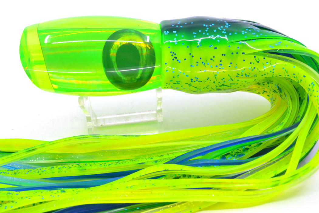 Moyes Lures Chartreuse Rainbow Large Argus 14" 10oz Skirted Mahi