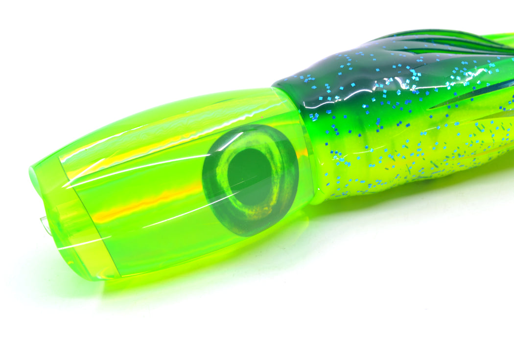 Moyes Lures Chartreuse Rainbow Large Argus 14" 10oz Skirted Mahi