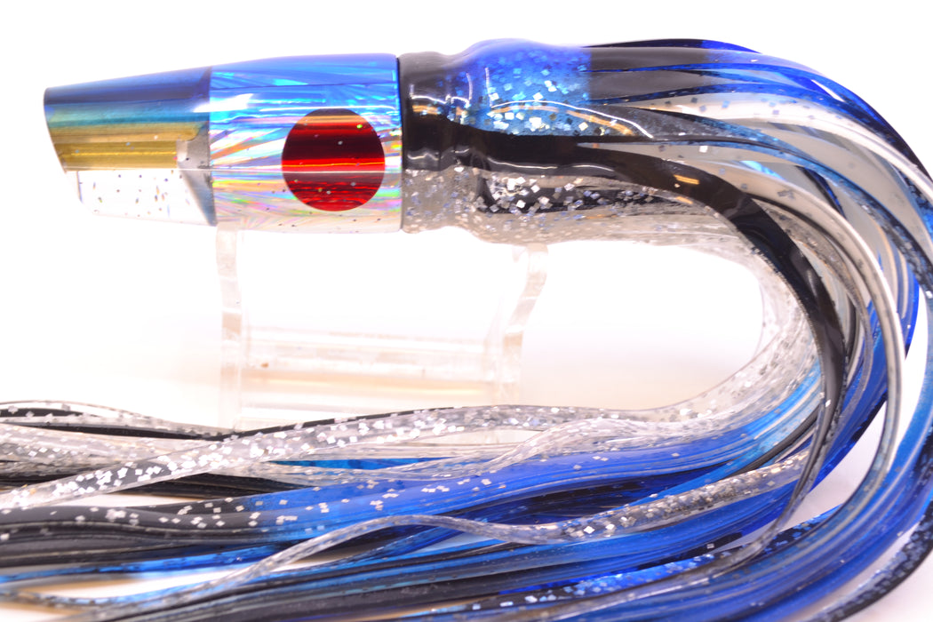 Tanigawa Lures Silver Starburst Blue Back 2-Hole Slant 7" 9.6oz Skirted Black & Blue-Silver GZE