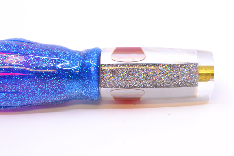 Koya Lures Silver Rainbow Starburst Red Eyes Hard Head 5.5" 2oz Skirted Blue-Silver/Pink