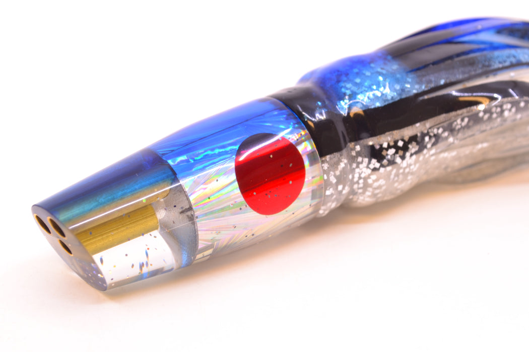 Tanigawa Lures Silver Starburst Blue Back 2-Hole Slant 7" 9.6oz Skirted Black & Blue-Silver GZE