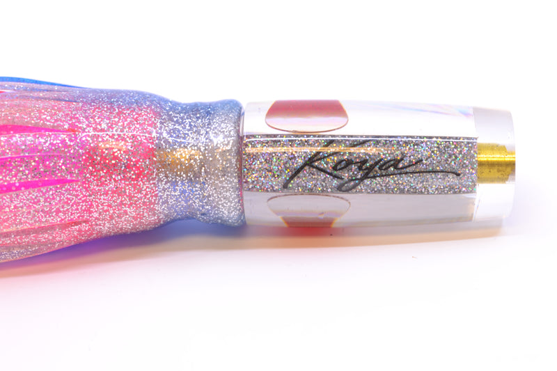 Koya Lures Silver Rainbow Starburst Red Eyes Hard Head 5.5" 2oz Skirted Blue-Silver/Pink