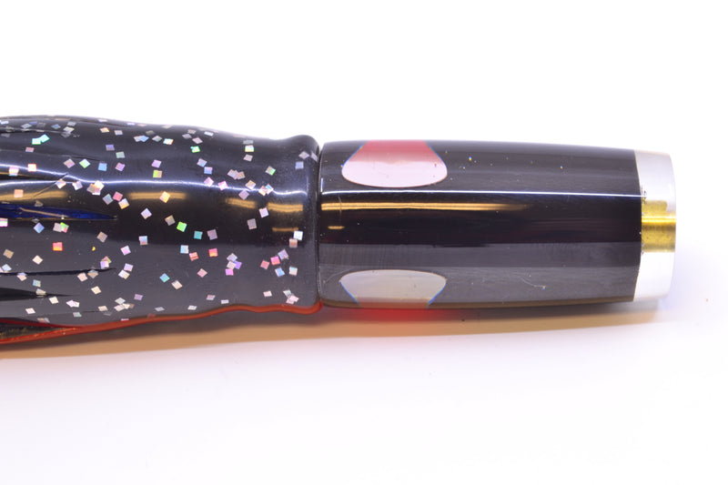 Koya Lures Black Pearl Red Eyes Hard Head 5.5" 2oz Skirted Black/Purple-Blue