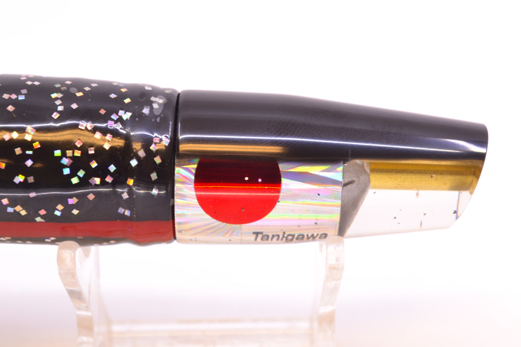 Tanigawa Lures Silver Starburst Black Back 2-Hole Slant 7" 9.6oz Skirted Black/Green GZE