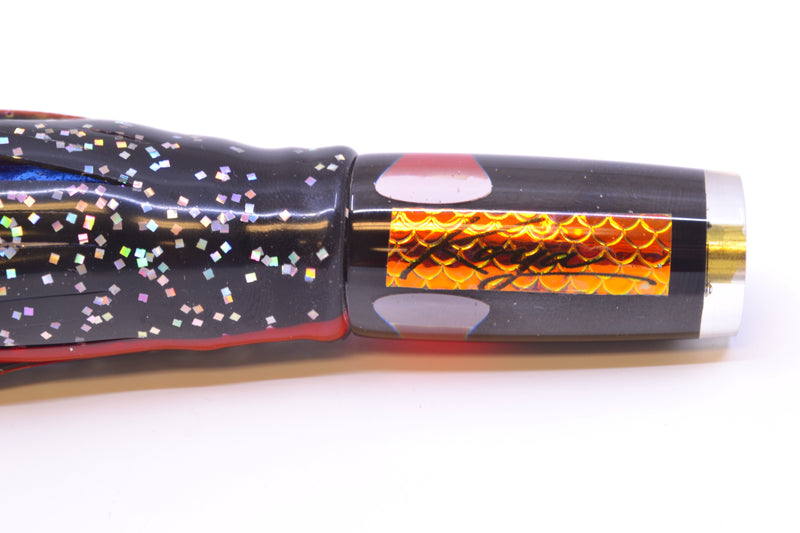 Koya Lures Black Pearl Red Eyes Hard Head 5.5" 2oz Skirted Black/Purple-Blue