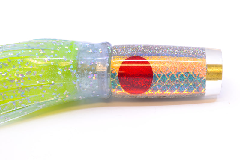 Koya Lures Ice Rainbow Scale Red Eyes Hard Head 5.5" 2oz Skirted Ice Blue/Rainbow
