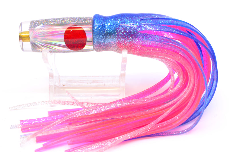 Koya Lures Silver Rainbow Starburst Red Eyes Hard Head 5.5" 2oz Skirted Blue-Silver/Pink