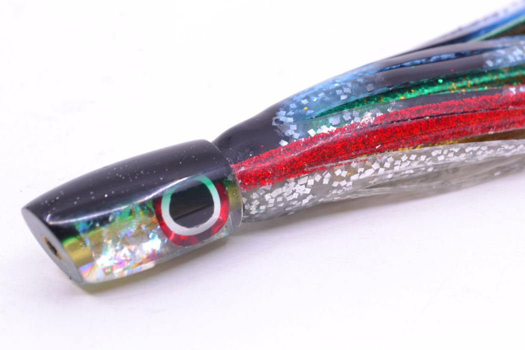 Coggin Lures Ice Rainbow Dichro Black-Green Back Tado Lo'ihi Peanut Slant 4.5" 1oz Skirted Evil GZE