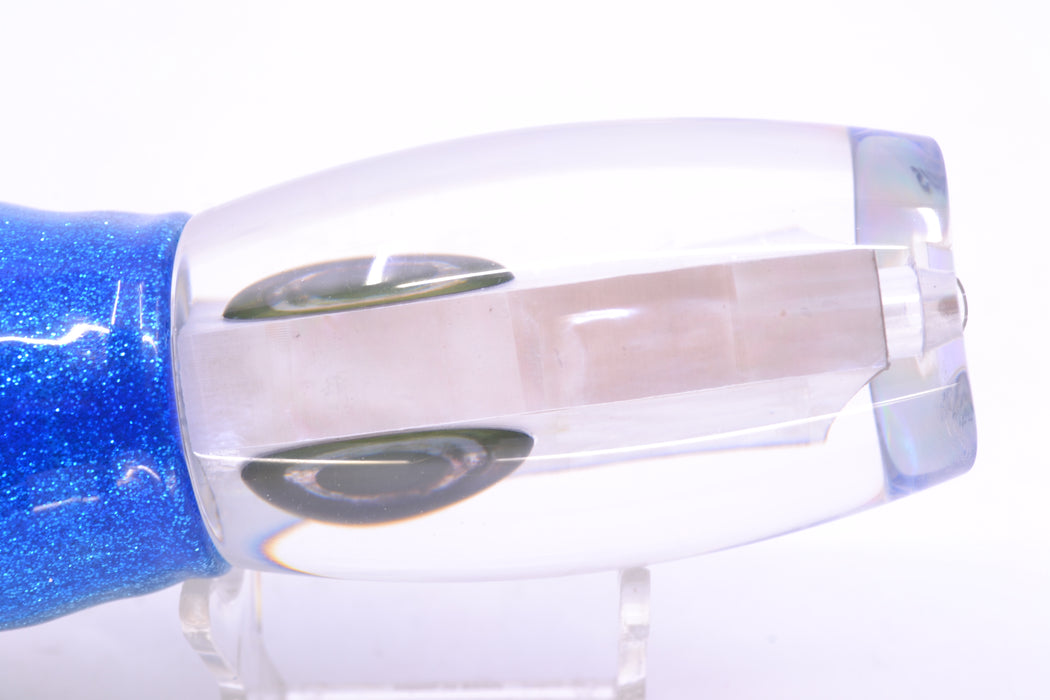 Moyes Lures White MOP Large Argus 14" 10oz Skirted Blue-Silver/White