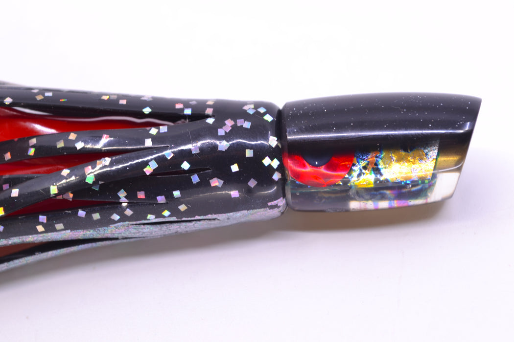 Coggin Lures Black Dichro Black Back Tado Lo'ihi Peanut Slant 4.5" 1oz Skirted Black/Red GZE