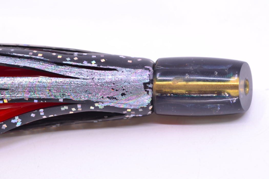 Coggin Lures Black Dichro Black Back Tado Lo'ihi Peanut Slant 4.5" 1oz Skirted Black/Red GZE