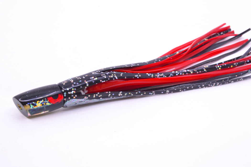 Coggin Lures Black Dichro Black Back Tado Lo'ihi Peanut Slant 4.5" 1oz Skirted Black/Red GZE