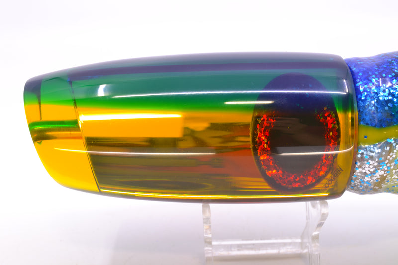 Coggin Lures Yellow Mirrored Blue Back Extreme Copycat Plunger 16" 18.6oz Skirted Blue-Silver
