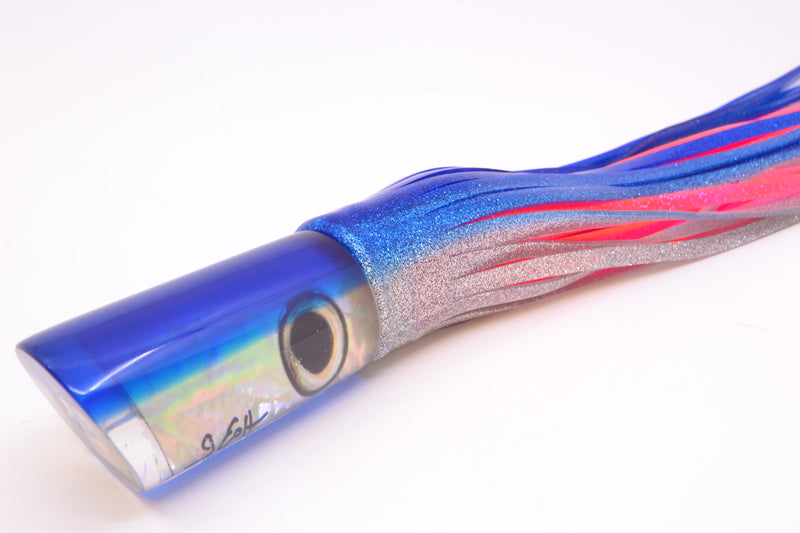 Marlin Magic Lures White Awabi Blue Back Reverse Taper Large Tube 12" 9oz Skirted