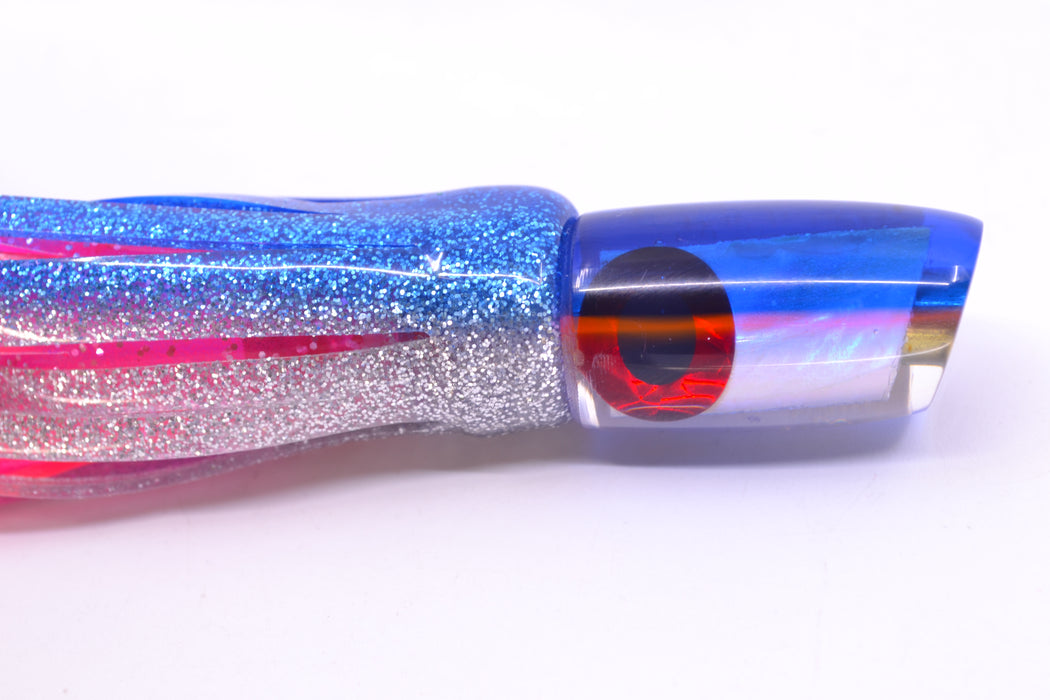 Coggin Lures White MOP Blue-Pink Back Tado Lo'ihi Peanut Slant 4.5" 1oz Skirted Blue-Silver GZE