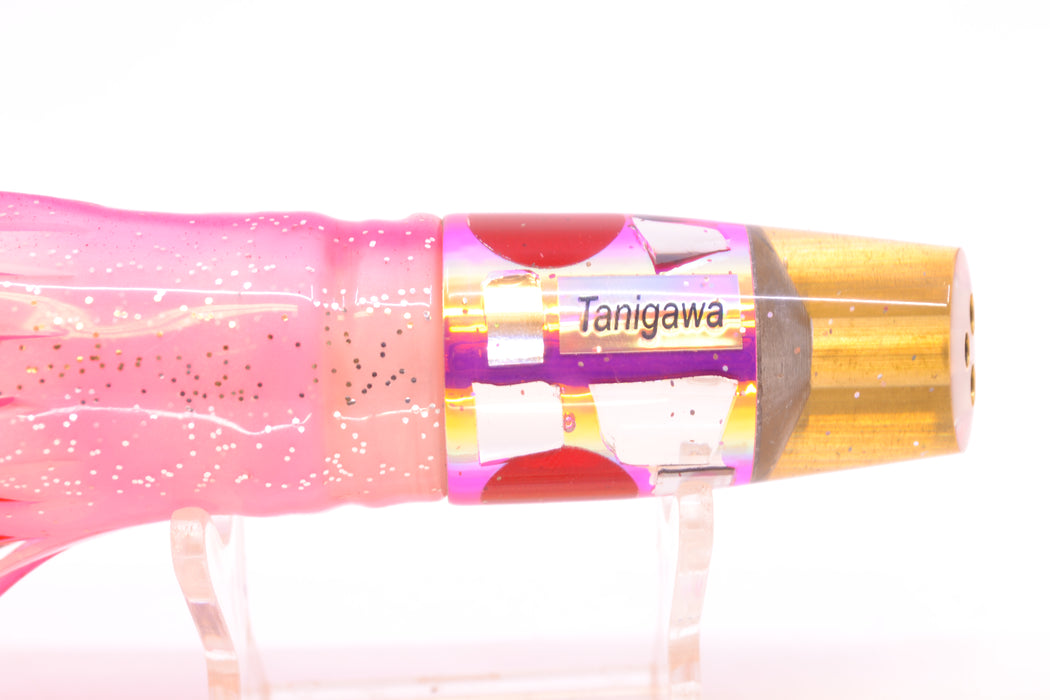 Tanigawa Lures Pink Rainbow Cracked Glass 2-Hole Slant 7" 9.6oz Skirted Black Dots/Pink GZE