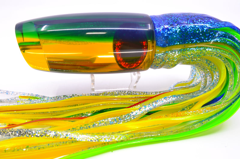 Coggin Lures Yellow Mirrored Blue Back Extreme Copycat Plunger 16" 18.6oz Skirted Blue-Silver