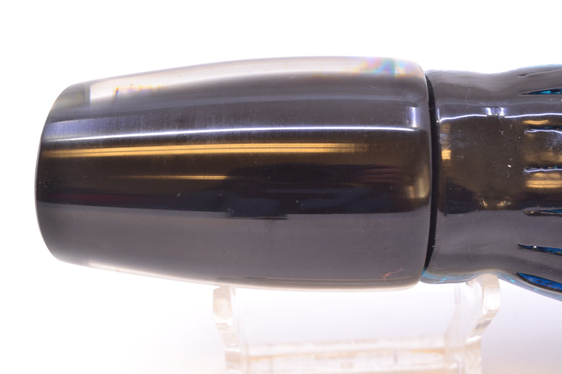 Marlin Magic Blue-Purple Abalone Black Back Red Eyes Lil Dog 12" 8.5oz Skirted