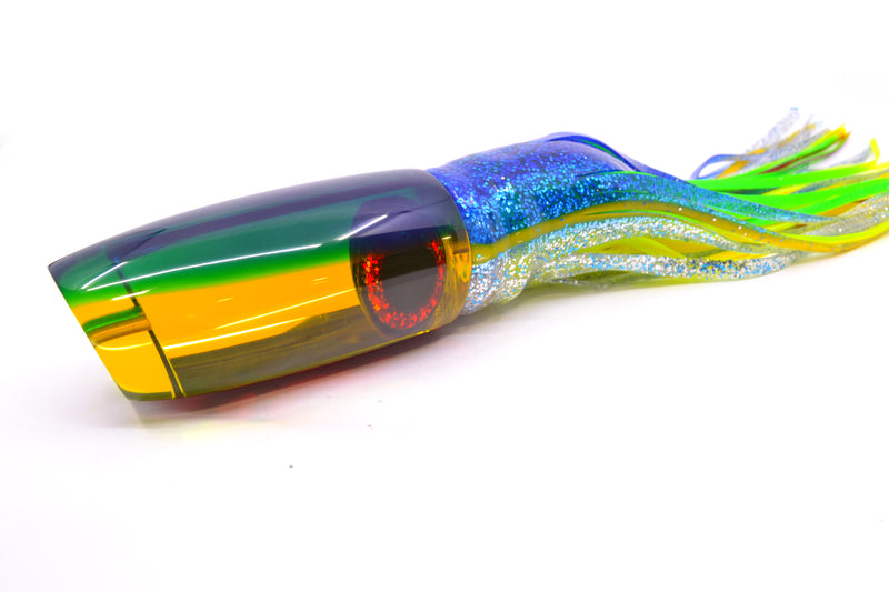 Coggin Lures Yellow Mirrored Blue Back Extreme Copycat Plunger 16" 18.6oz Skirted Blue-Silver