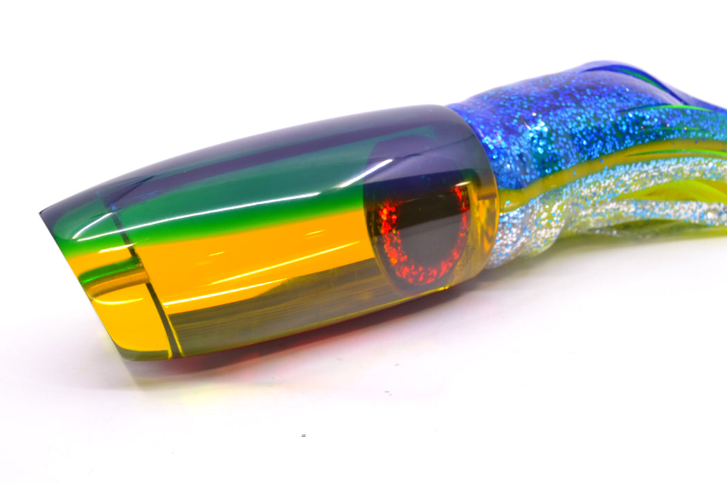 Coggin Lures Yellow Mirrored Blue Back Extreme Copycat Plunger 16" 18.6oz Skirted Blue-Silver