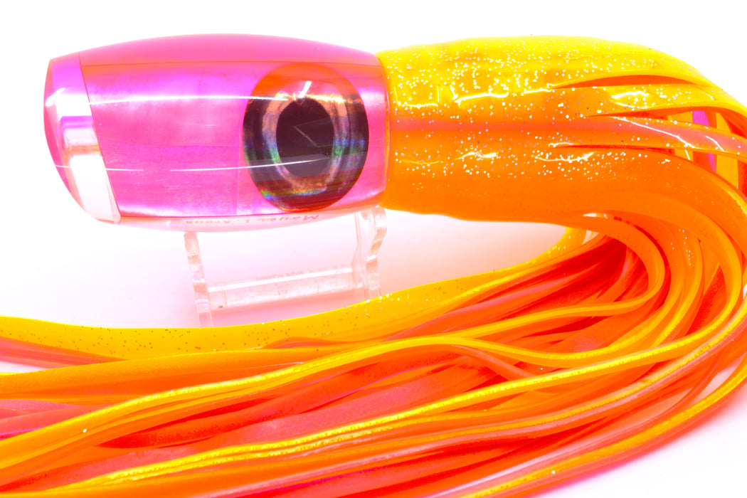 Moyes Lures Pink MOP Pink Back Large Argus 14" 10oz Skirted Electric Chicken