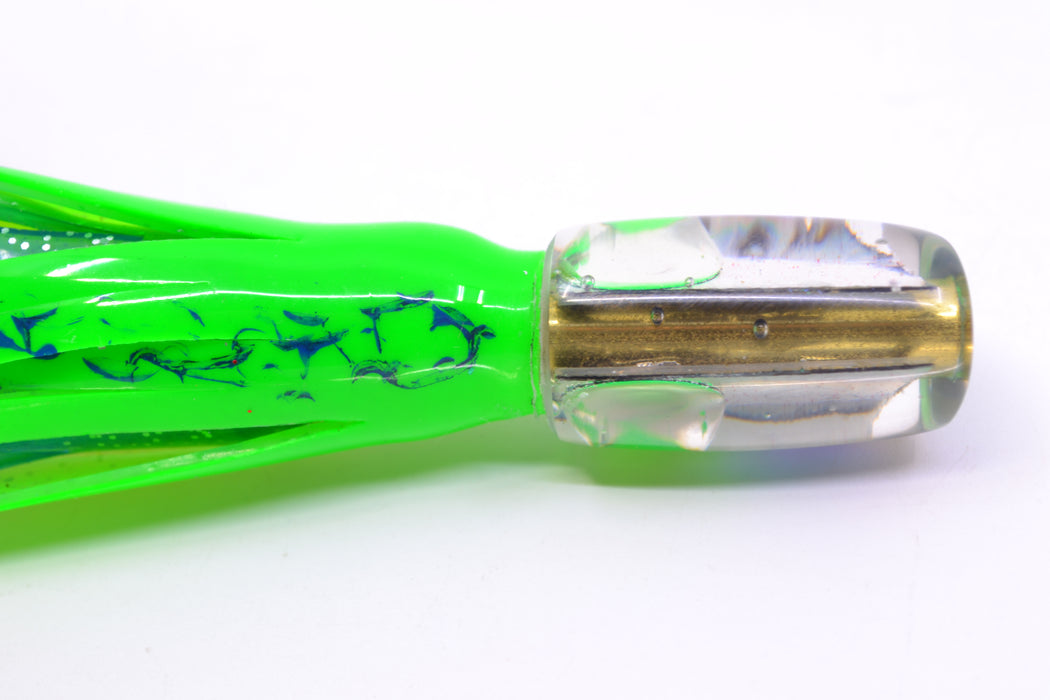 Coggin Lures Blue-Purple Abalone Tado Lo'ihi Peanut Slant 4.5" 1oz Skirted Green-Clear GZE