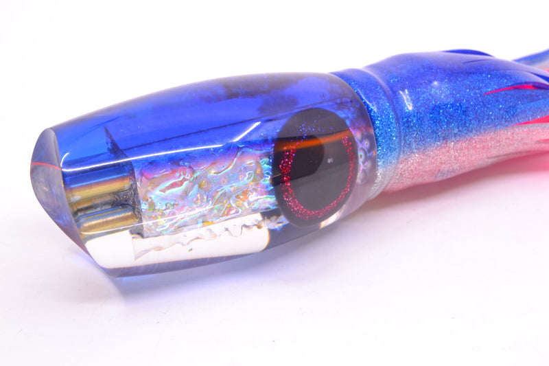 Coggin Lures Ice Rainbow Dichro Blue-Pink Back Tado Mauna Kea Scoop 14" 16oz Skirted