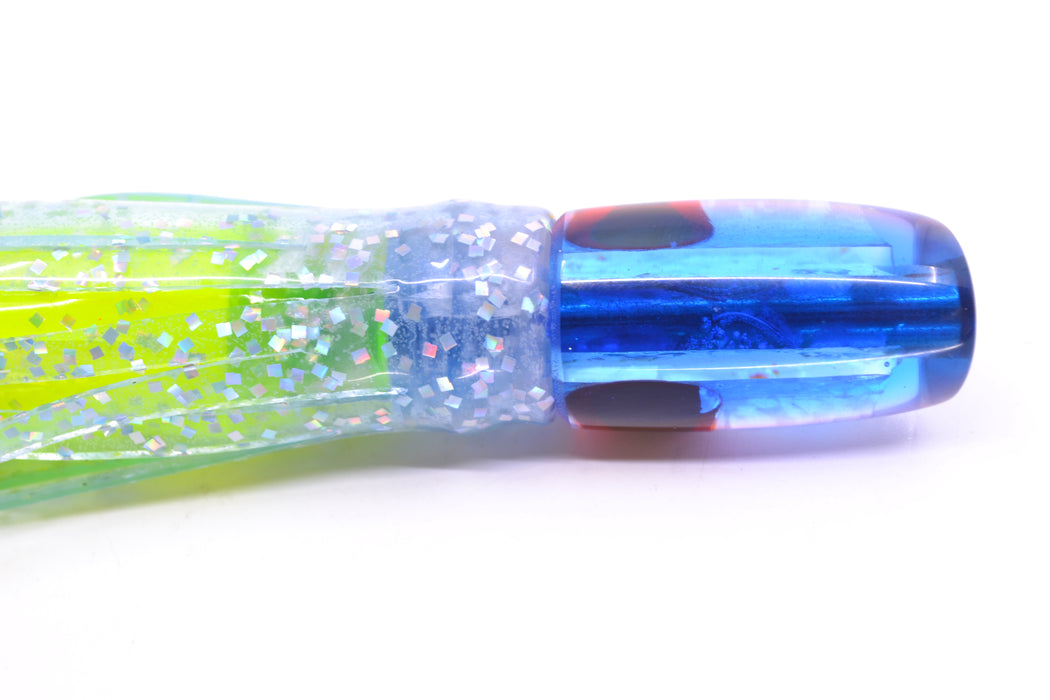 Coggin Lures Ice Rainbow Dichro Blue-Pink Back Tado Lo'ihi Peanut Slant 4.5" 1oz Skirted GZE