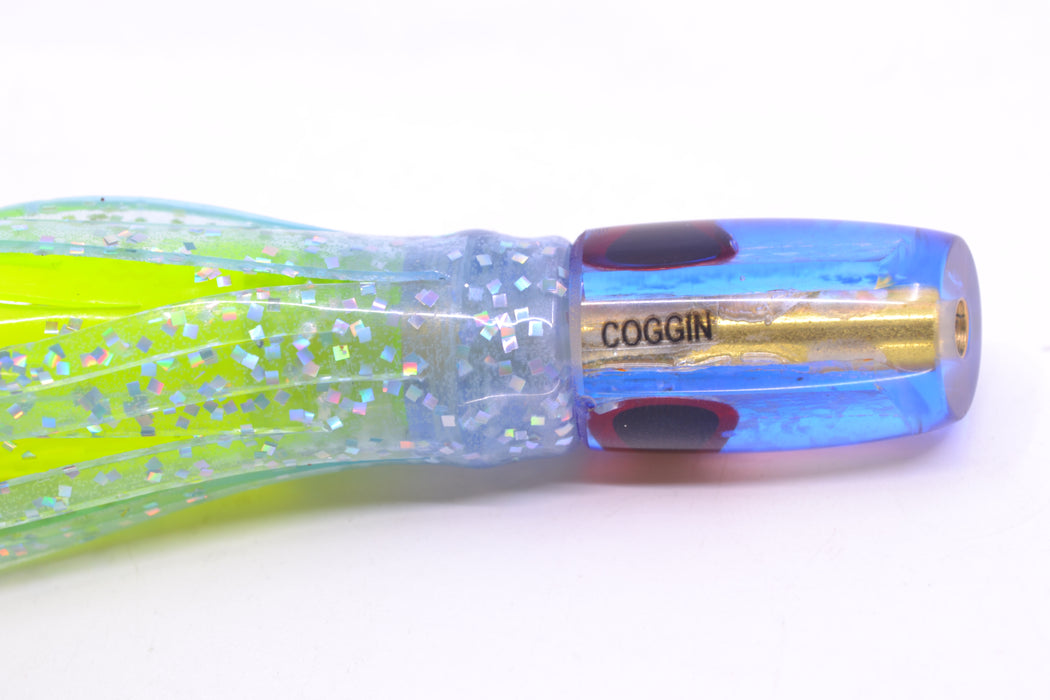 Coggin Lures Ice Rainbow Dichro Blue-Pink Back Tado Lo'ihi Peanut Slant 4.5" 1oz Skirted GZE