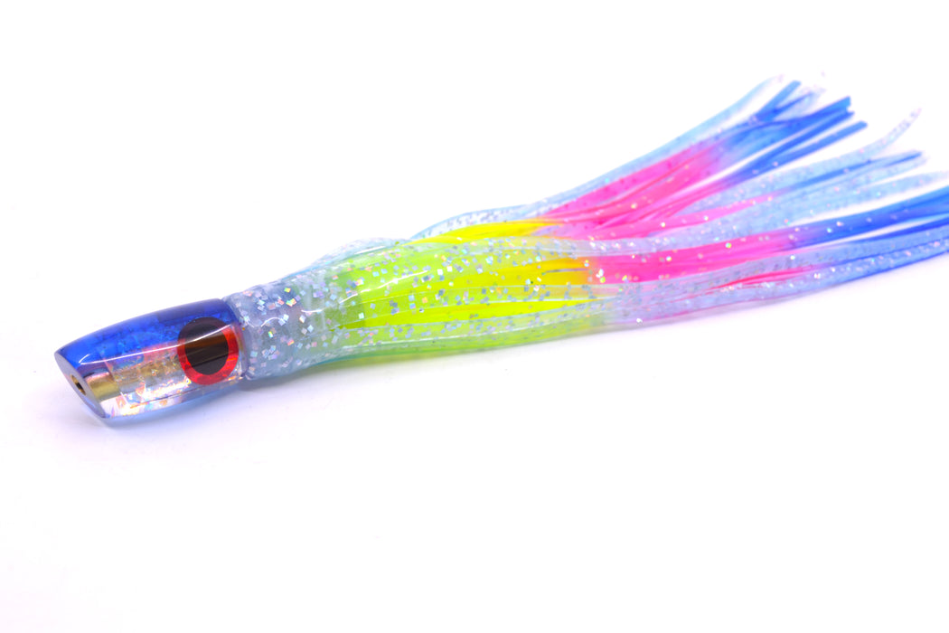 Coggin Lures Ice Rainbow Dichro Blue-Pink Back Tado Lo'ihi Peanut Slant 4.5" 1oz Skirted GZE