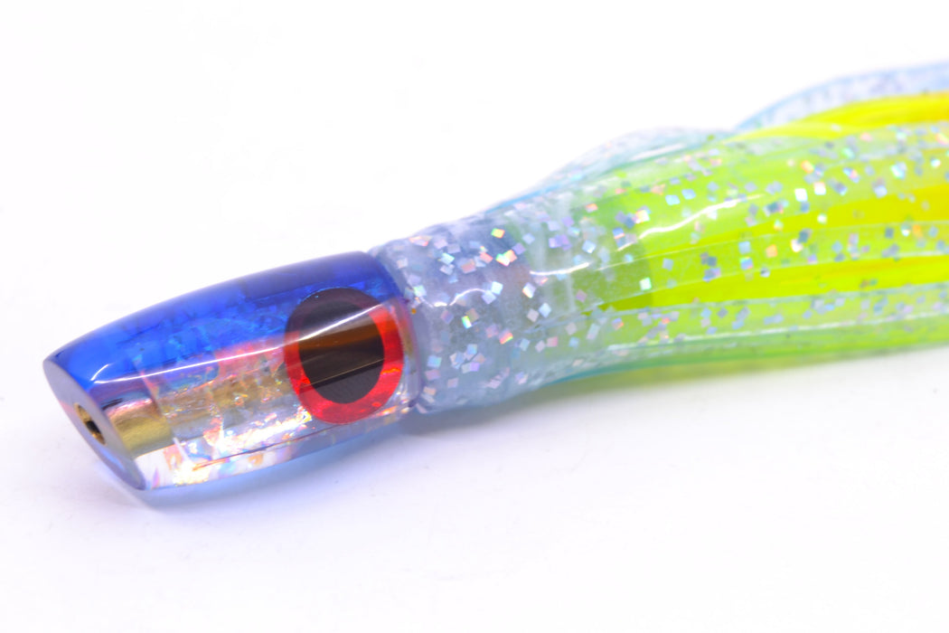 Coggin Lures Ice Rainbow Dichro Blue-Pink Back Tado Lo'ihi Peanut Slant 4.5" 1oz Skirted GZE