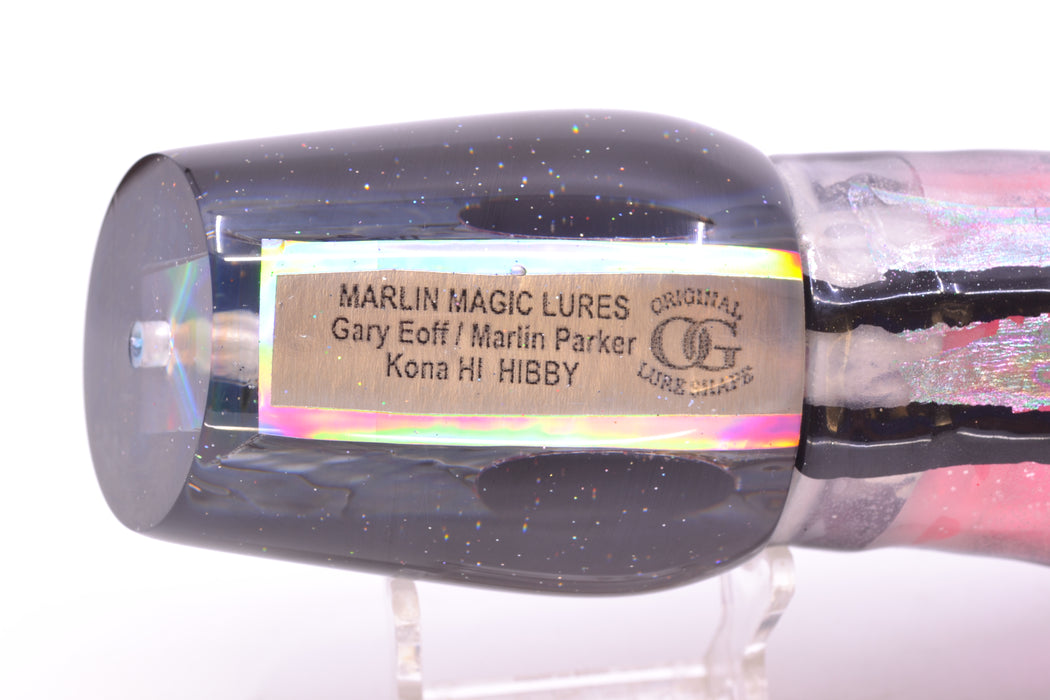 Marlin Magic Blue-Purple Abalone Black Back Red Eyes Hibby 14" 11oz Skirted Skipjack/Pink