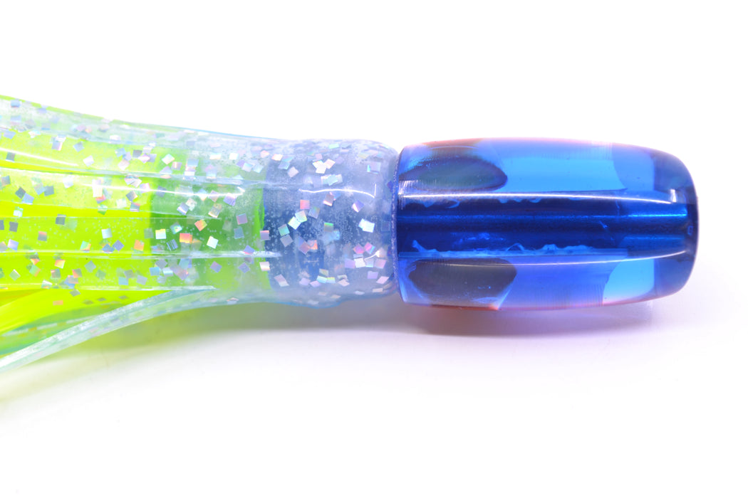 Coggin Lures Silver Rainbow Scale Blue-Pink Back Tado Lo'ihi Peanut Slant 4.5" 1oz Skirted GZE