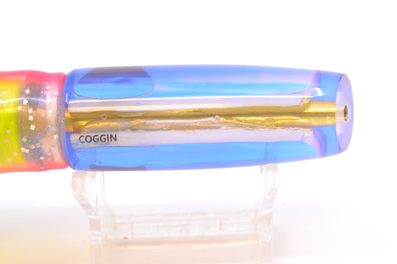 Coggin Lures White Pearl Glass Blue-Pink Back Malolo Flying Fish 7" 3oz Skirted