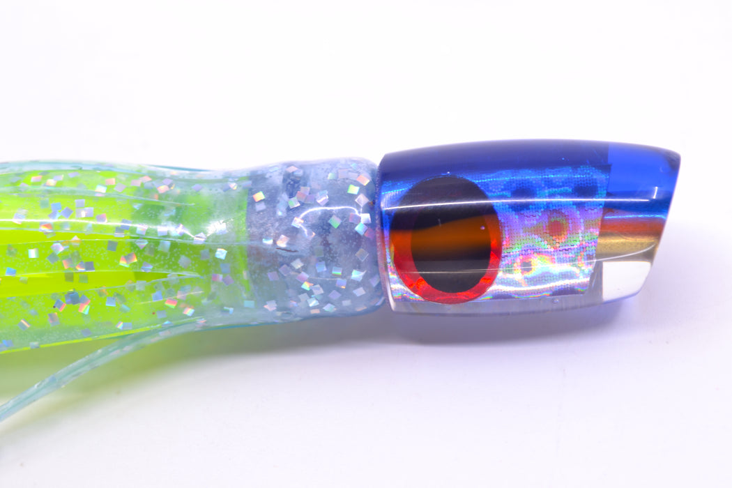Coggin Lures Silver Rainbow Scale Blue-Pink Back Tado Lo'ihi Peanut Slant 4.5" 1oz Skirted GZE