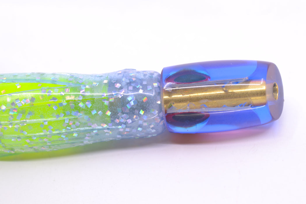 Coggin Lures Silver Rainbow Scale Blue-Pink Back Tado Lo'ihi Peanut Slant 4.5" 1oz Skirted GZE