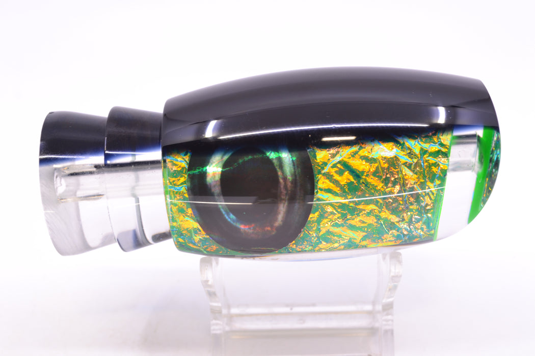 Moyes Lures Green-Orange Dichro Black Back Taxi Eyes Large Argus 14" 6.5oz